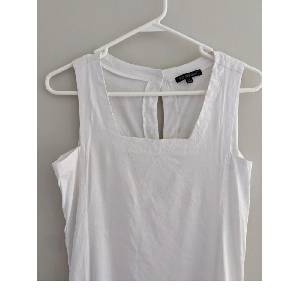 NWT For Cynthia Linen Lagenlook Mixed Media Beachy Dress Size Pet Large - Picture 6 of 14